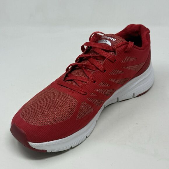 Skechers Arch Fit Vivid Memory Sneakers Womens 9.5 Red Mesh Walking Shoes - Picture 7 of 16